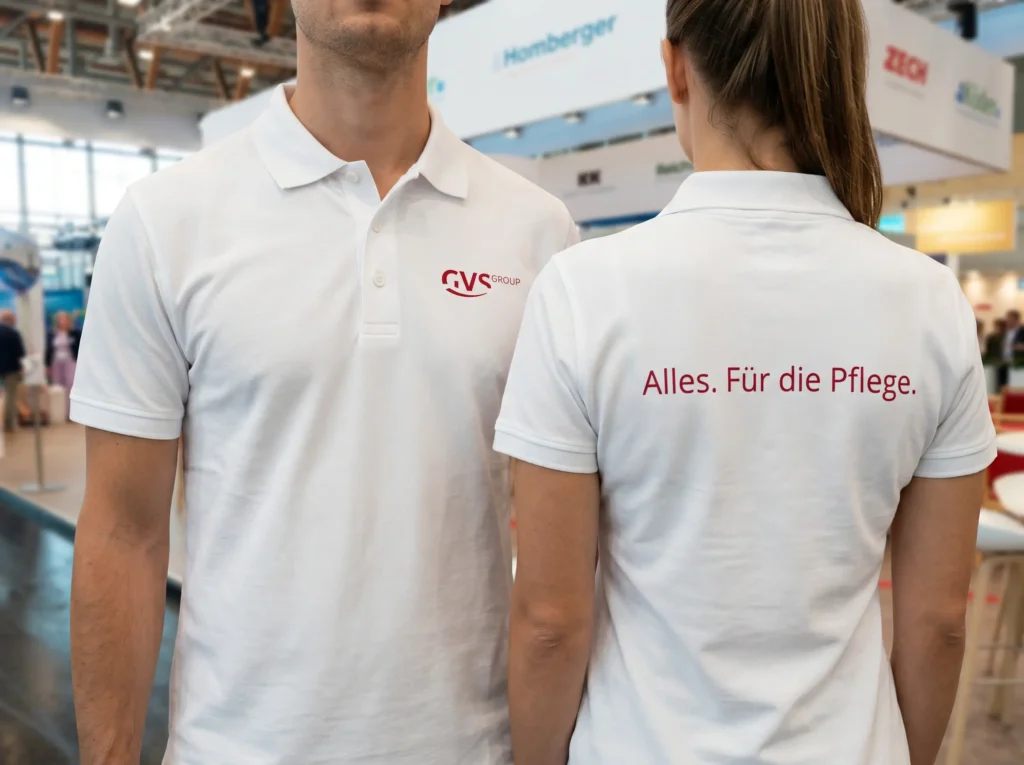Messeshirts der GVS Group zur Altenpflege-Messe 2025