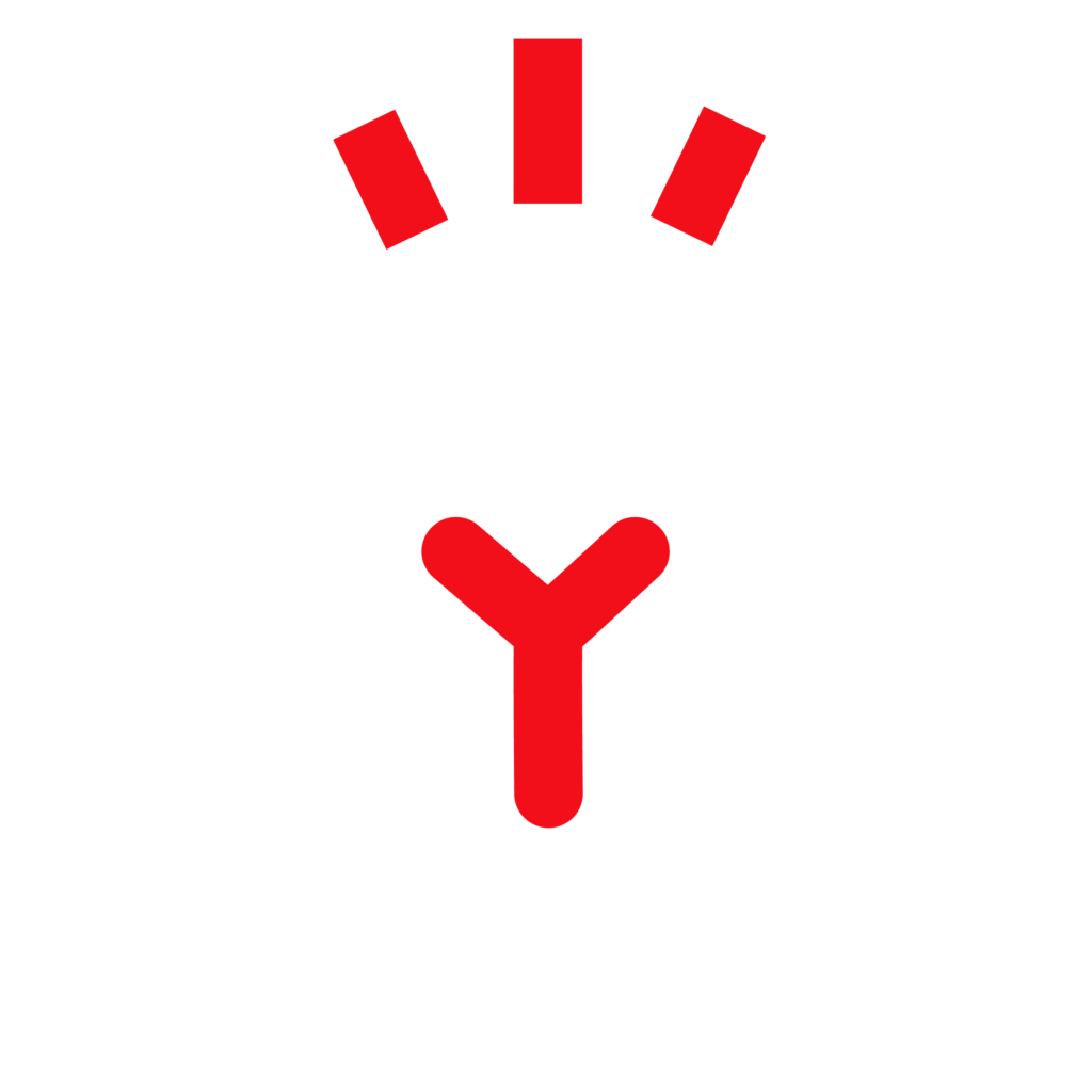 „PAC“-Icon mit rot-weißem Glühbirnensymbol im RGB-Format.