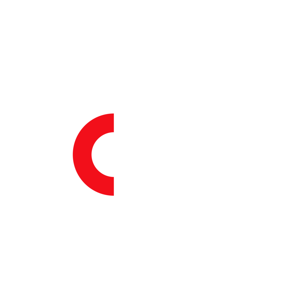„PAC“-Icon mit rot-weißem Zahnrad- und Lautsprechersymbol im RGB-Format.